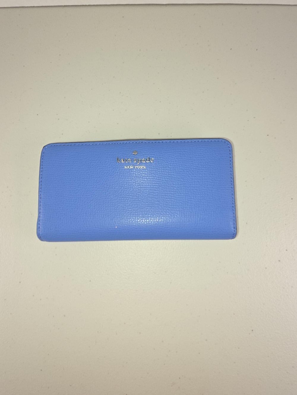 kate spade Blue Pebbled Leather Zip Wallet NWOT